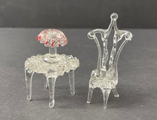 Load image into Gallery viewer, Vintage Art Glass Miniature Table, Chair and Lamp
