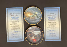 Load image into Gallery viewer, Vintage Hamilton Star Trek Starships Miniature Collection Porcelain Plate Set of 2 with COA
